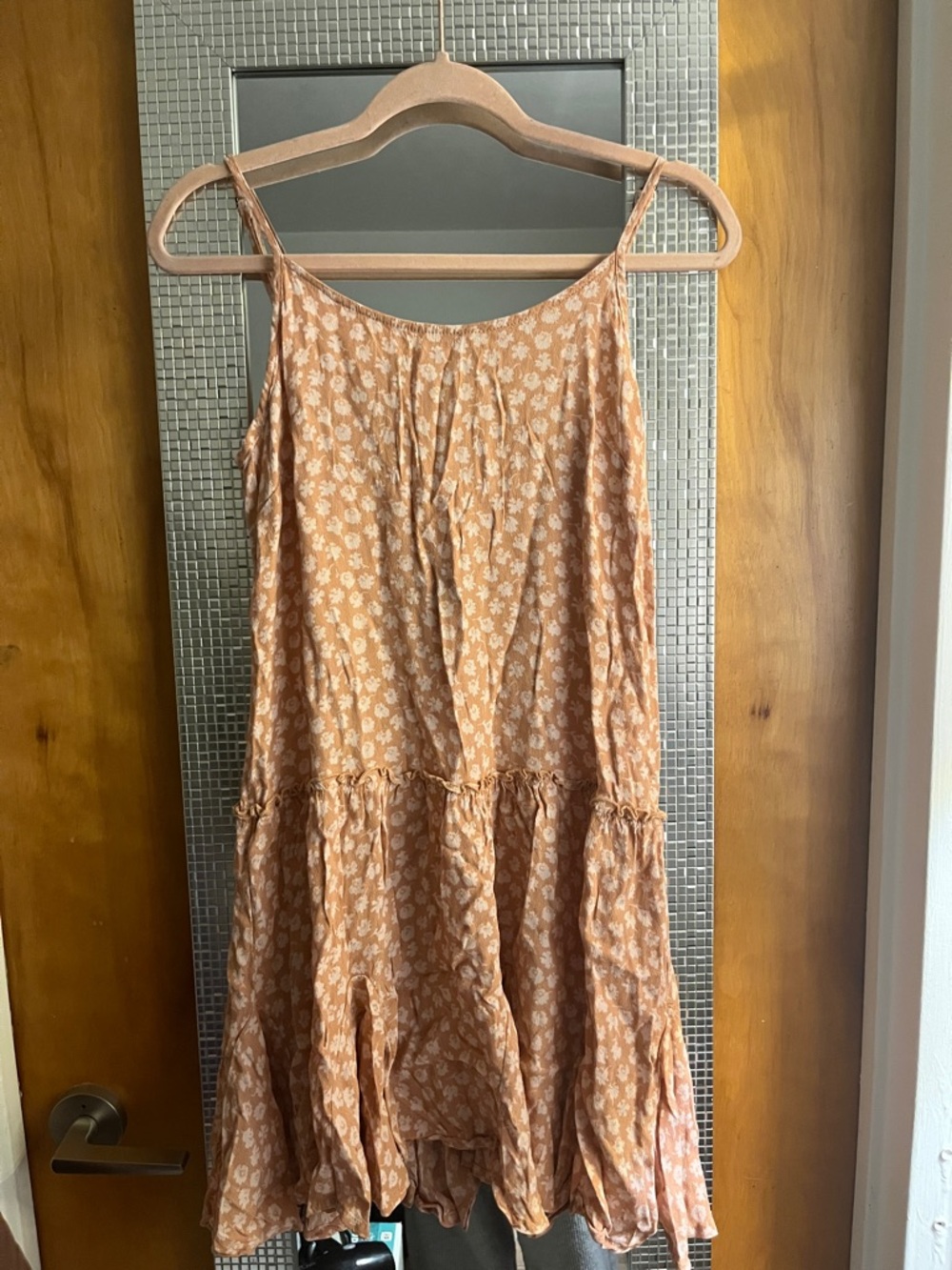 wild fable Peach Floral Tiered Mini Dress - Picture 3 of 5